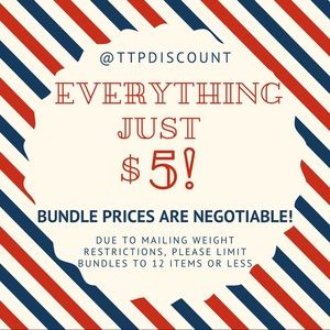 Everything is $5 or less!!